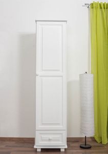Dielenschrank Landhaus Kiefer, Farbe: Weiß 190x47x60 cm