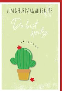 Geburtstag - Glückwunschkarte im Format 11,5 x 17 cm mit Umschlag