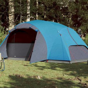 Design Campingzelt 8 Personen Blau 360x430x195 cm 190T Taft, Campingzelte 2024 Neu