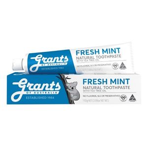 Grants of Australia Fresh Mint Natural Toothpaste Natürliche, erfrischende Zahnpasta ohne Fluorid, 110 g