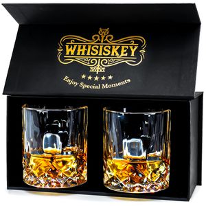 Whisiskey - Whiskygläser Set – 2 Tumbler Gläser (2x 320 ml) – Whisky Geschenkset - Whisky Zubehör Set - Geschenke für Männer