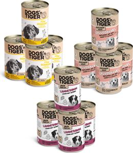 Dogs’n Tiger Junior Hundefutter, Nassfutter, Getreidefrei, Mixpaket Happy Puppy, Welpen Futter, Geflügel & Lamm, 12tlg-Set Dogs’n Tiger Junior Hundefutter, Nassfutter, Getreidefrei, Mixpaket Happy Puppy, Welpen Futter, Geflügel & Lamm, 12tlg-Set
