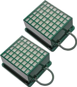 vhbw 2x Staubsaugerfilter kompatibel mit Vorwerk Kobold VK131, VK130, 131 SC, 131, 130, VK131 SC Staubsauger - HEPA-Filter Grün Weiß