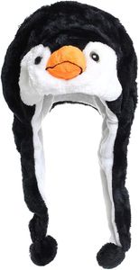 Glamexx24 Plüsch Tier Ohr Hut Tiermütze Kostüm Karneval Cap Pinguin Tiger Cosplay Kinder-Farbe: schwarz