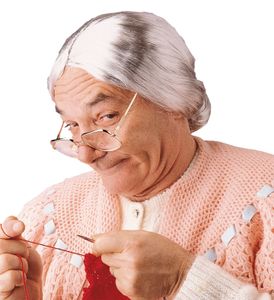Oma Perücke - Großmutter Perücke mit Dutt