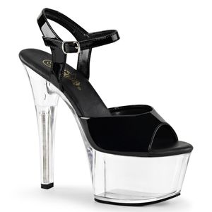 ASPIRE-609 Damen Sandale von Pleaser, Schwarz Transparent , EU 40, US 10