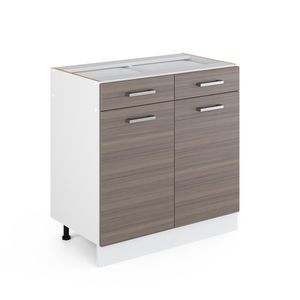 Vicco Küchenunterschrank R-Line, 80 cm ohne Arbeitsplatte, Grau/Weiß