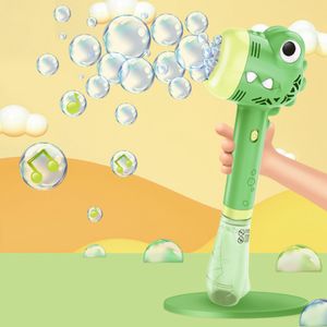 Seifenblasenmaschine Kinder, 5 Loch Seifenblasenmaschine mit Lichtern (Krokodil)