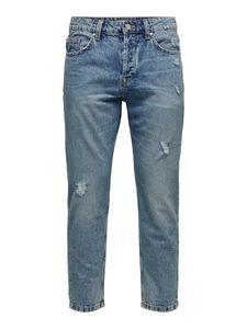 Herren ONLY & SONS Cropped Jeans Loose Fit Denim Straight Leg Ankle Pants -