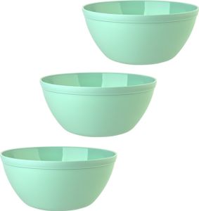 3er Set Schalen Müslischalen Dessertschalen Salatschale Suppenschale Reisschale Bowl in Farbe mint aus Kunststoff BPA-frei groß 900 ml