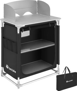 Kempingová kuchyňa Premium s 2 priehradkami skladacia 76 x 53,5 x 107 cm