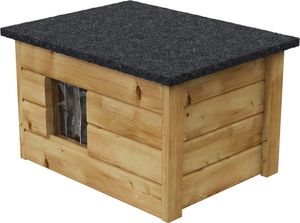 Hundehütte Wetterfest Hundehaus Hundehöhle Winterfest Isoliert Holz 57x44 cm 10335