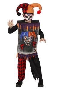 Kinder Kostüm Horror Joker Clown Narr Halloween Verkleidung Gr.176