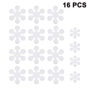 Anti-Rutsch Aufkleber Blumen, Anti-Rutsch Streifen für Badewanne und Dusche - Transparent & Selbstklebend - AntirutschSchneeflockenmuster16 Stück (10 cm + 5 cm).