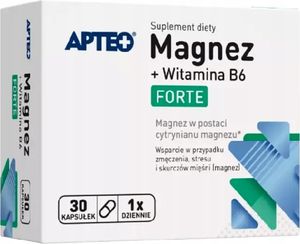 Apteo Magnez Forte + Witamina B6, 30 kapsułek