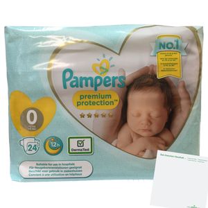 Pampers Premium Protection Windeln Gr.0, < 3kg (24Stk Packung) + usy Block