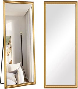 SensaHome Klassischer Standwandspiegel – rechteckig mit Rahmen – Gold – 60 x 160 cm – modern für Ankleidezimmer und Badezimmer