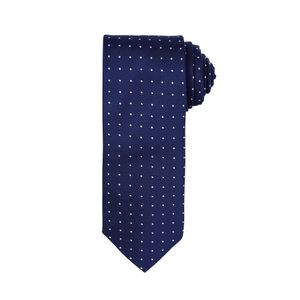 Premier Herren  Krawatte mit kleinen Punkt-Muster RW5234 (Einheitsgröße) (Marineblau / Weiß)