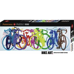 297374 - Colourful Row, Bike Art, 1000 Teile - Puzzlegröße 94,5 x 32,6 cm