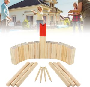 Sessamen-LP Kubb Spiel original aus Holz  Wurf Spiel Indoor Outdoor Wurfspiel für Kinder, Erwachsene