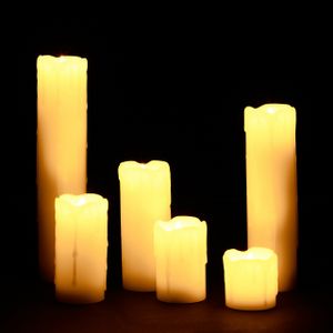 relaxdays LED Kerzen 6er Set aus Echtwachs