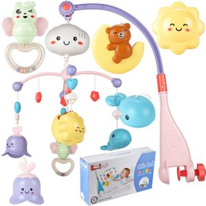 MalPlay Baby Mobile mit Spieluhr und Projektor | schöne Melodien | Babymobile für Kinderwagen Kinderbett | Spielzeug für Neugeborene und Kleinkinder | ab Geburt