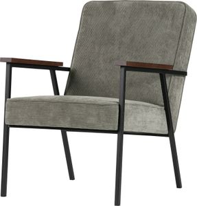 WOOOD Sally Sessel aus Rippstoff, Grau