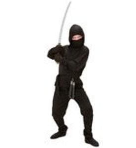 5-teiliges Ninja Kostüm für Jungen schwarz