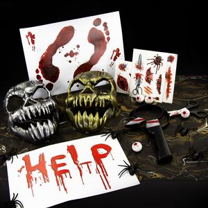 Oblique Unique Halloween Sticker HELP realistisch wirkender blutiger Horror Aufkleber