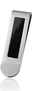 DonDon Herren Geldscheinklammer Carbon-Look - Silberfarben 5,2x2,2cm