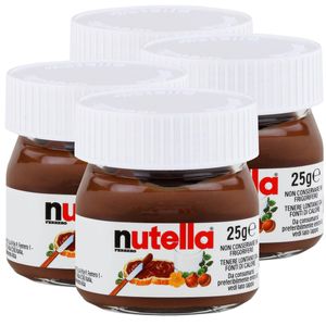 Ferrero Nutella Mini Glas Brotaufstrich Schokolade 25g - Nuss-Nougat (4er Pack)