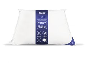 3 Kammerkissen Dreikammerkissen  80x80 cm 1400 Gr. Daunen Premium Hotel Qualität Kissen Kopfkissen Stützkissen Schlafkissen Schlaf Kissen Daunenkissen Welt der Träume