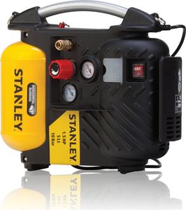 Stanley Kompressor DN200/10/5  Kompressor 10 Bar - 5L - 180L/Min - Tragbarer Kompressor mit Handgriff und Trageriemen - Gelb - Zubehör