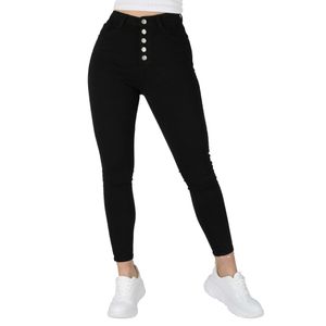 Giralin Damen Jeans Casual High Waist 5-Pocket-Style Hose 837403 Schwarz 40 / L