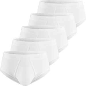 ESGE 5er Pack - Feinripp Slip / Unterhose Ohne Seitennähte, Feinripp Slip mit Eingriff, 100 % Baumwolle