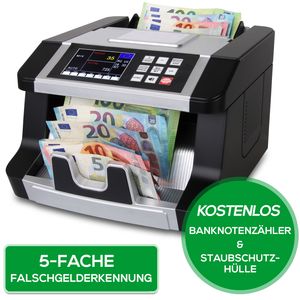 SCANNUM® - Banknotenzähler - 5-fache Falschgelderkennung - Wertzählung - Banknoten - Geldzähler - Falschgeldprüfgerät - Geldscheinprüfer