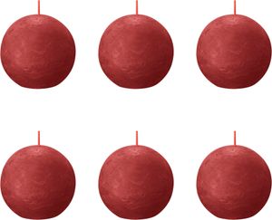Bolsius - Kugelkerze - Ø70mm - Rot - Vorteilspack - 6 Stücke