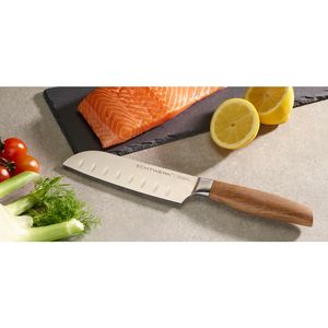 Nůž Echtwerk Classic Edition Santoku, kuchařský nůž, kuchyňský nůž, ocel / palisandr, stříbrná / hnědá, 15,3 cm, EW-SM-0325