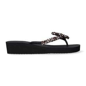 Uzurii Angel Mid Heel Damen Flip Flops Black Größe 37/38