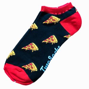 TwoSocks lustige Sneaker Socken - Pizza Socken Damen & Herren witzige Füßlinge als Geschenk Baumwolle Einheitsgröße