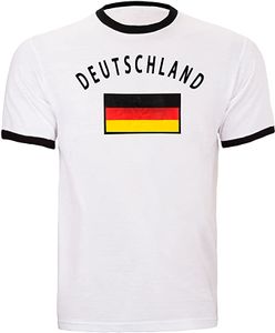 BRUBAKER Deutschland Fan T-Shirt Weiß 100% Baumwolle Gr. L