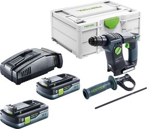 Festool BHC 18-Basic Akku Bohrhammer 18 V 1,8 J SDS Plus Brushless + 2x Akku 4,0 Ah + Schnellladegerät + Systainer
