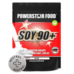 Powerstar SOY 90+ | 1kg Soja-Protein-Isolat | Gentechnisch unverändert & GMO-frei | Veganes Eiweiß-Pulver zum Muskelaufbau | Nature