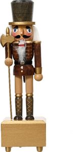 Fichtenholz-Nussknacker mit Spieluhr - 30 cm - Gold