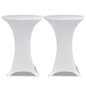 vidaXL 2 x obal na stôl pre barový stôl Stretch Cover Ø60 cm biely