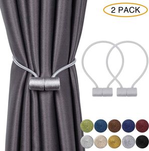 Magnetische Vorhang Raffhalter Vorhang Clips Seil Rückwärtige Vorhang Halter Schnallen Vorhang Binder Gardinenhalter für Haus Dekoration Cafe Büro 2 Stück, Grau