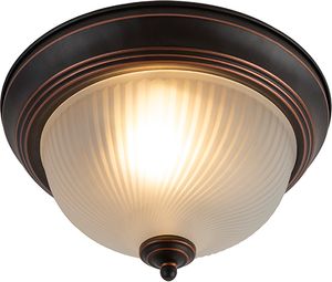 QAZQA - Klassisch I Antik Klassische Deckenleuchte I Deckenlampe I Lampe I Leuchte braun opal - Classico I Wohnzimmer I Schlafzimmer - Glas Rund I Kugel I Kugelförmig - LED geeignet E27