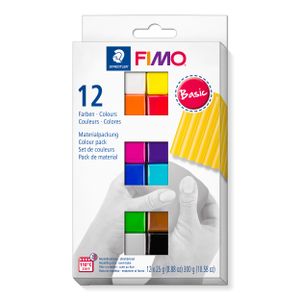 FIMO SOFT Modelliermasse-Set "Basic" 12er Set 12 Blöcke à 25 g