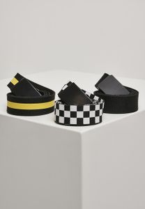 Urban Classics Belts Trio black/white/yellow - L/XL