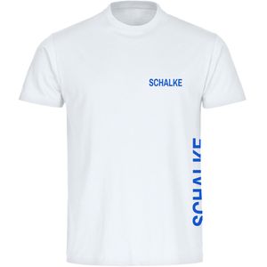 Herren T-Shirt - Schalke - Brust & Seite, Farbe:weiß, Größe:3XL